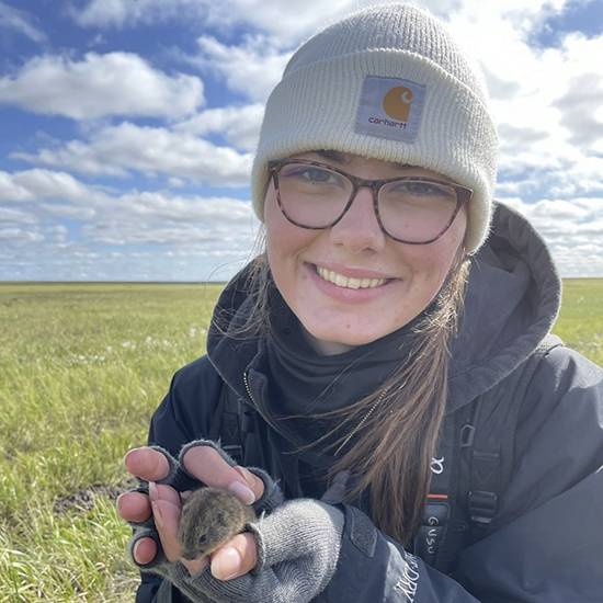 Head shot of Lauren with lemming